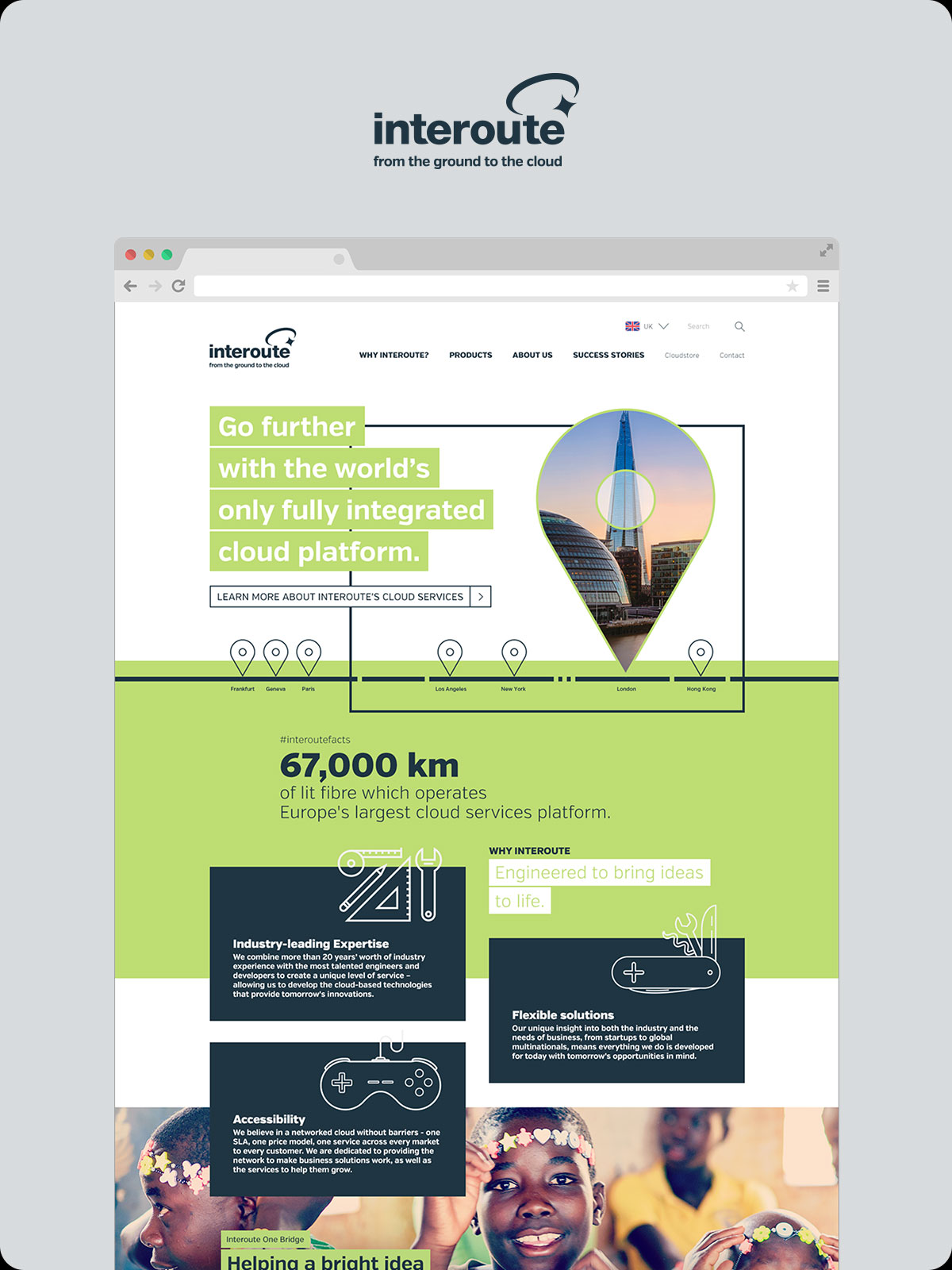 Interoute website homepage concept